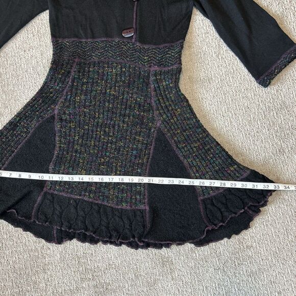 Anthropologie Curio Dress Women’s XS Black Purple Cowl Neck Whimsigoth Witchy - Picture 12 of 13